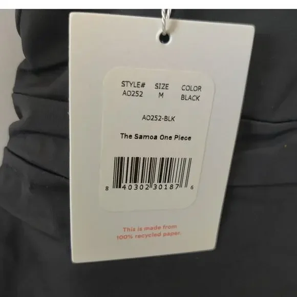 Andie One Piece Swimsuit Black Sz M The Samoa Cutout Flattering swimwear - Picture 6 of 7